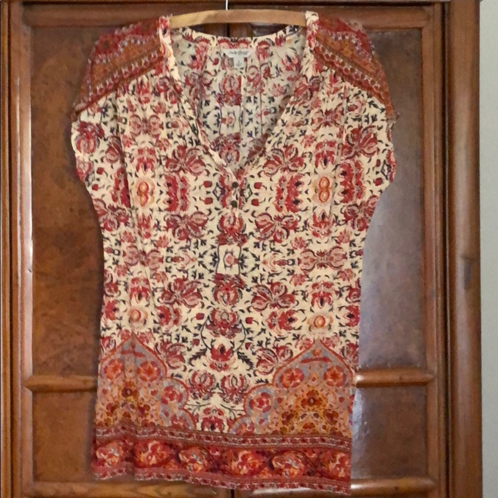 Lucky Brand Cotton India Blouse